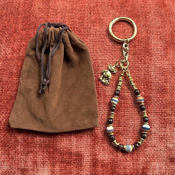 BOHO BEADED Bag Charm Gold Tone Teddy Bear - Picture 2 of 10